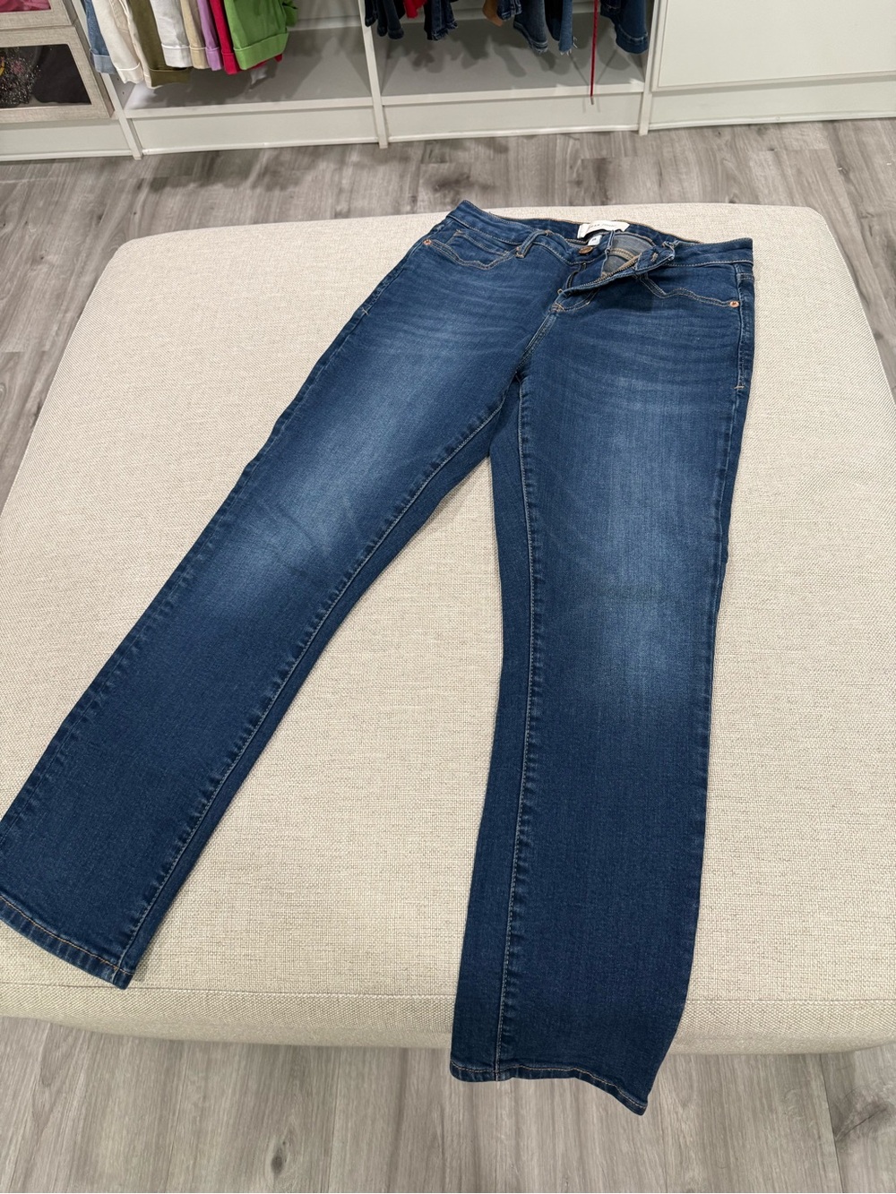 Dear John Mid-Rise Straight-Leg Jeans in Dark Blue Wash